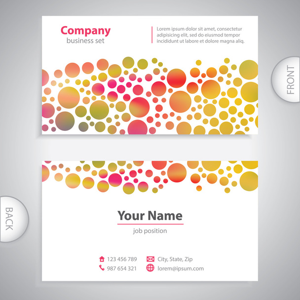 business card - Abstract circular pattern - company presentation - Vector, Image