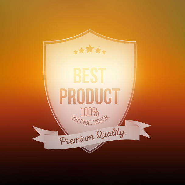 Best product shield isolated on blurred background - Vektör, Görsel