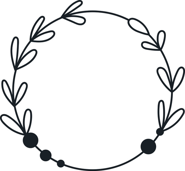 Illustration vectorielle de couronne de cercle floral de Noël - Vecteur, image