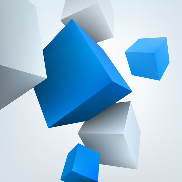 Vector illustration of 3d cubes on white background - Vecteur, image