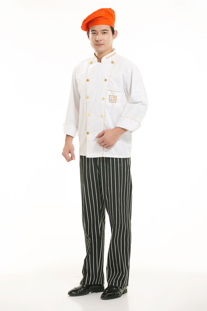 Ношение всех видов одежды шеф-повар диетолог на белом фоне - Фото, изображение