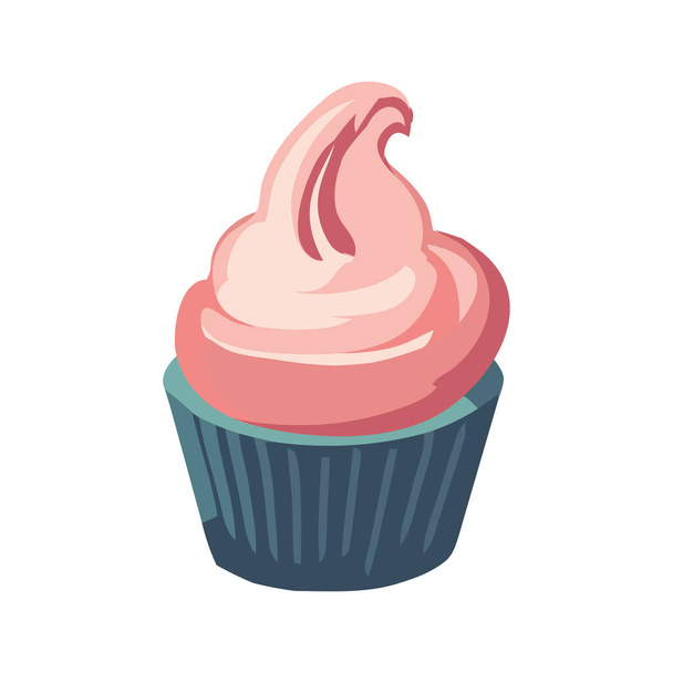Cupcake-Dessert, Gourmet-Feier, Ikone isoliert - Vektor, Bild