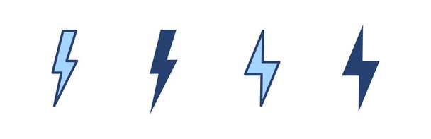 Şimşek simgesi vektörü. Elektrik işareti ve sembol. Güç simgesi. enerji işareti - Vektör, Görsel