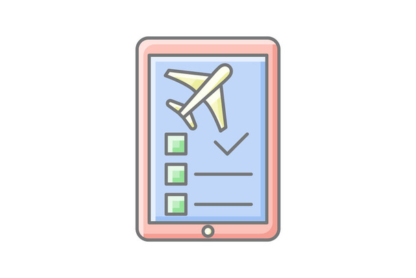Booking Awesome Outline Icon Travel And Tour Icon, Tourism Icon, Exploring World Icons - Vector, Image