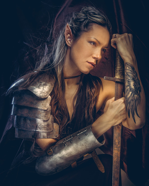 Mistik elf kadın portresi. - Fotoğraf, Görsel