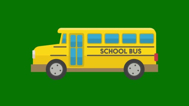 Animation de boucle de boîte verte de bus scolaire vectoriel - Séquence, vidéo