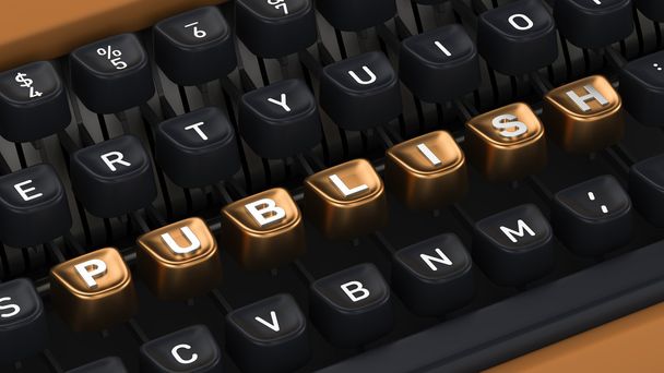 Typewriter with PUBLISH buttons - Фото, зображення