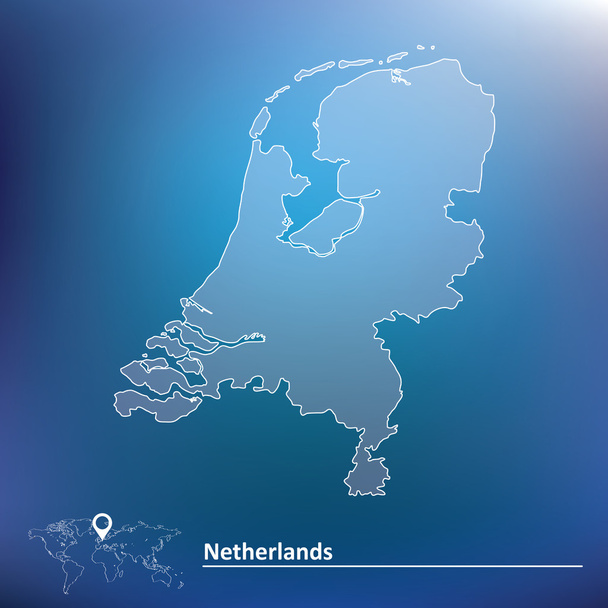 Χάρτης της Ολλανδίας - Διάνυσμα, εικόνα