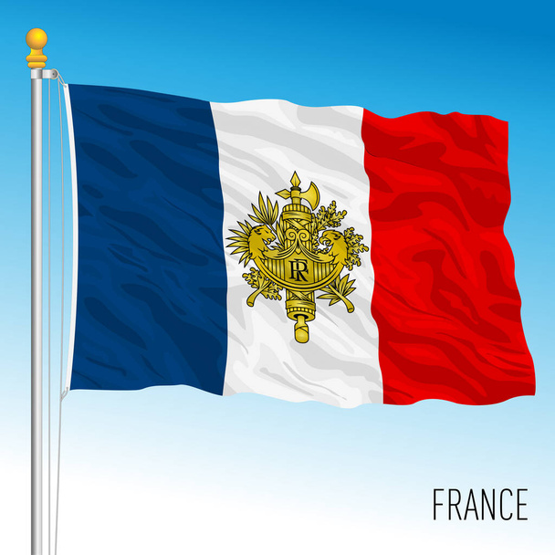 Frankrijk zwaaiende vlag met historisch Frans symbool, vectorillustratie - Vector, afbeelding