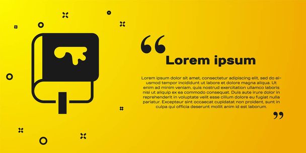 Black Viking book icon isolated on yellow background.  Vector - Vector, Image