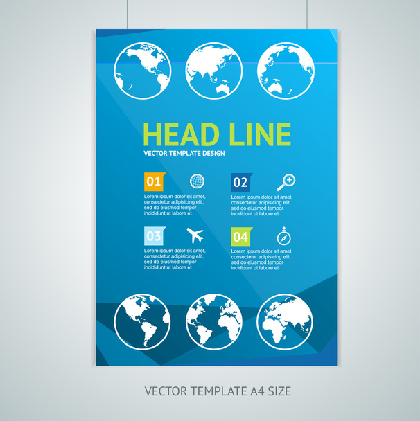 Vector maps brochure flyer design templates - Διάνυσμα, εικόνα