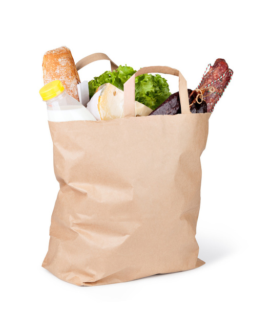 食品付き紙袋 - 写真・画像