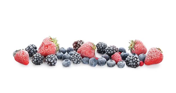 Frozen berries on white background - Photo, Image