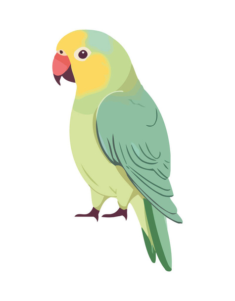 Colorful macaw perched on branch, feathers spread icon isolated - Vector, Image
