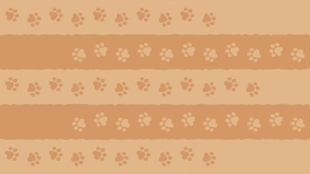 Dierlijke voetafdrukken patroon Achtergrond (lus in 10 seconden, 2 kleuren set) bruin en paars - Video