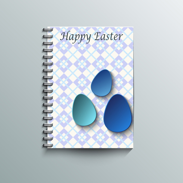 Notepad template with Easter background.  - Vetor, Imagem