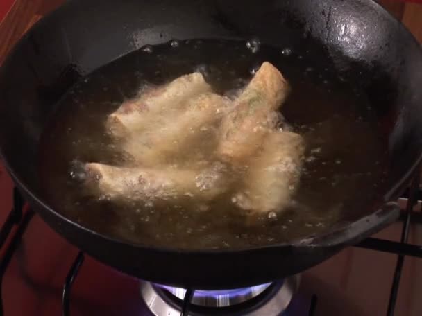 Taking deep-fried spring rolls - Footage, Video