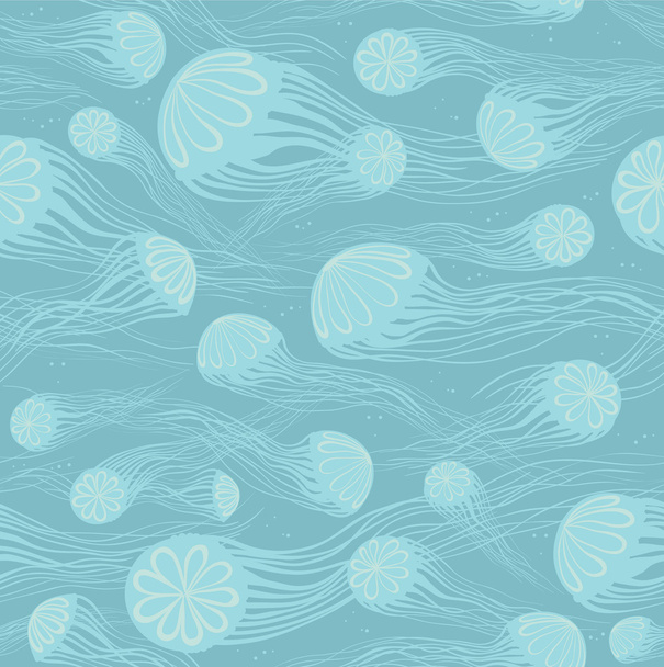 Seamless pattern with jellyfish. - ベクター画像