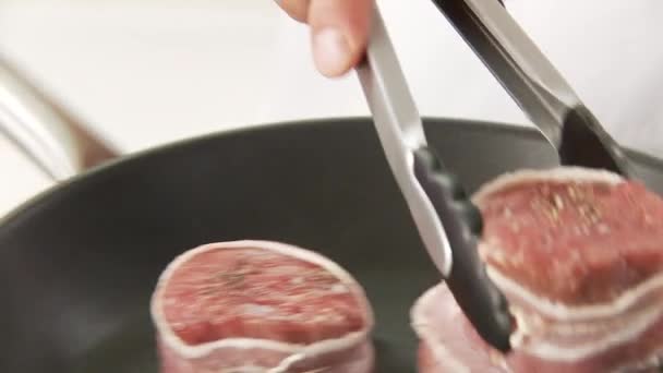 Beef fillet slices - Footage, Video