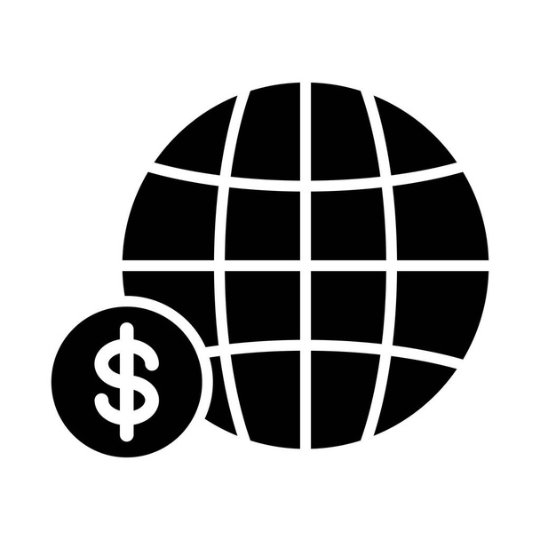 Icône de glyphe de vecteur financier mondial pour l'usage personnel et commercial - Vecteur, image