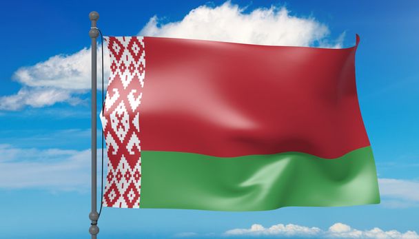 Bandeira da Bielorrússia ao vento
 - Foto, Imagem