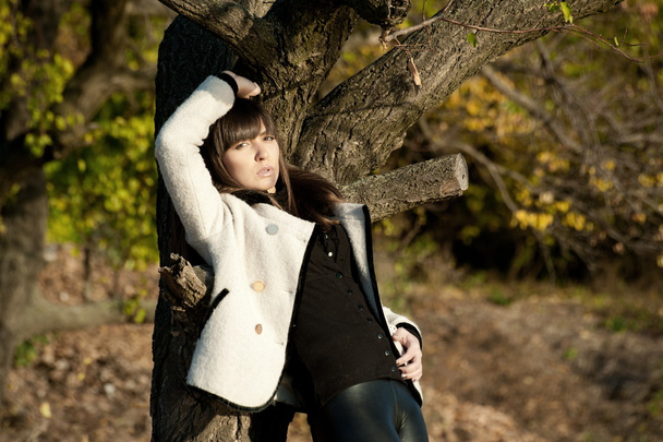 Girl posing in autumn park - Foto, Imagem