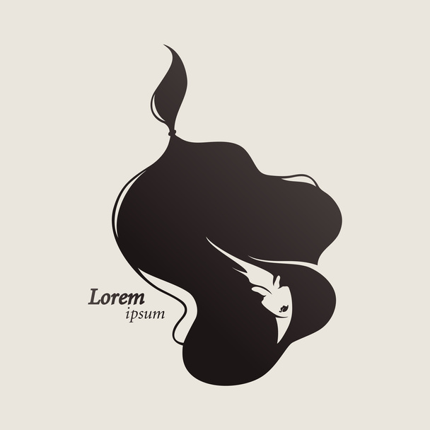 Girl with long hair - Vector, Image