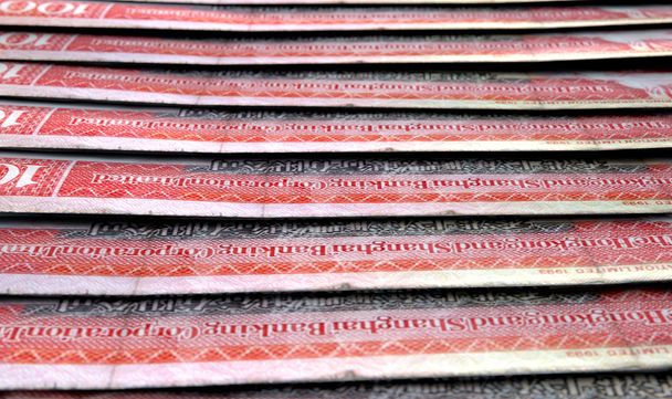 Close-Up bankbiljetten opgesteld - Foto, afbeelding