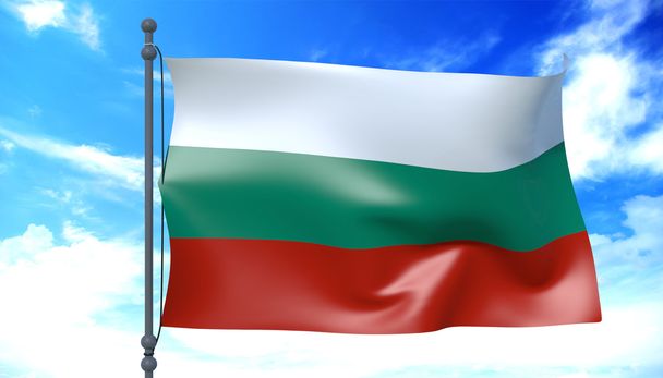 Flaga Bułgarii na wietrze - Zdjęcie, obraz