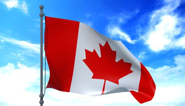 Canada vlag in de wind - Foto, afbeelding