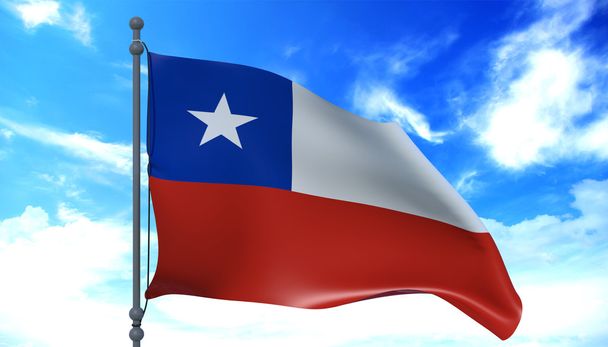 Chile flag in the wind - Photo, Image
