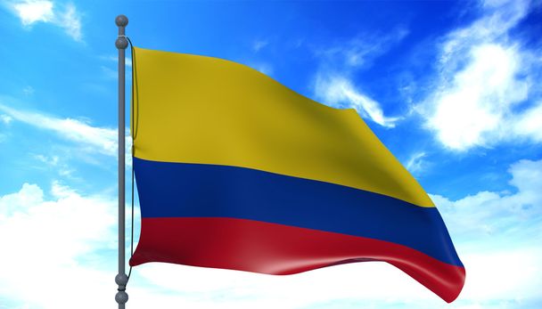Colombia flag in the wind - Photo, Image