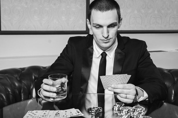 Poker player in the casino - Photo, Image