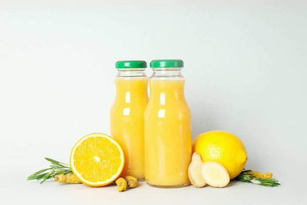 Concept of healthy liquid - ginger turmeric drink - Photo, Image