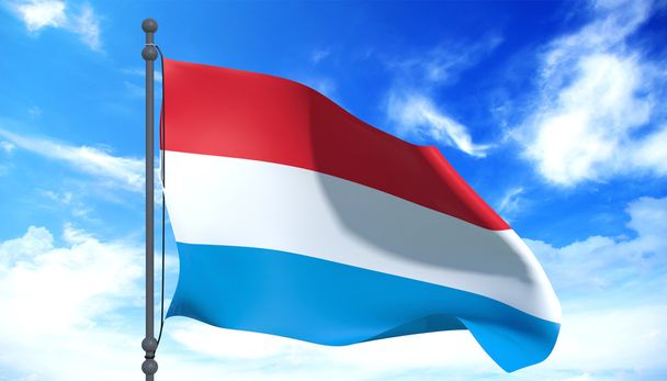 Luxembourg flag in the wind - Photo, Image