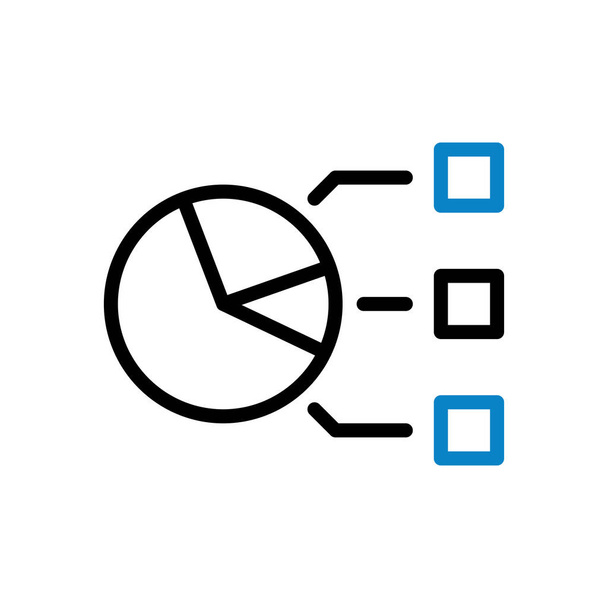Grafiek pictogram duocolor blauw zwart business illustratie vector element en symbool perfect. - Vector, afbeelding
