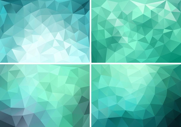 teal low poly backgrounds, vector set - Vector, Image