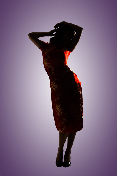 Silhouet van Chinese vrouw  - Foto, afbeelding