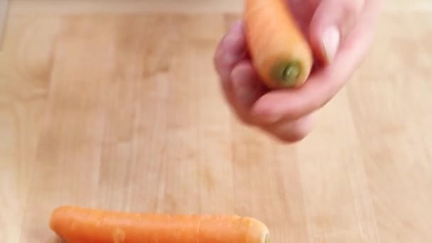 Carrots being peeled - Footage, Video