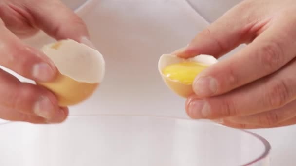 Egg yolk being poured - Footage, Video