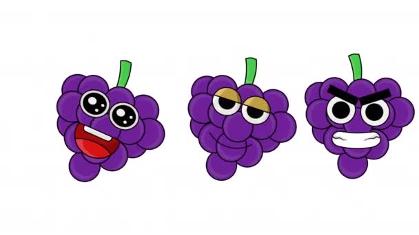 cute grape emoticon animation - Footage, Video
