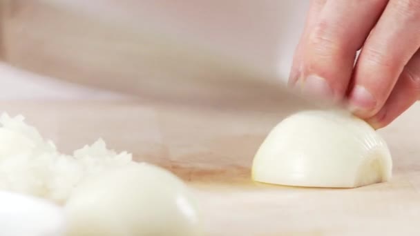Dicing onion finely - Footage, Video