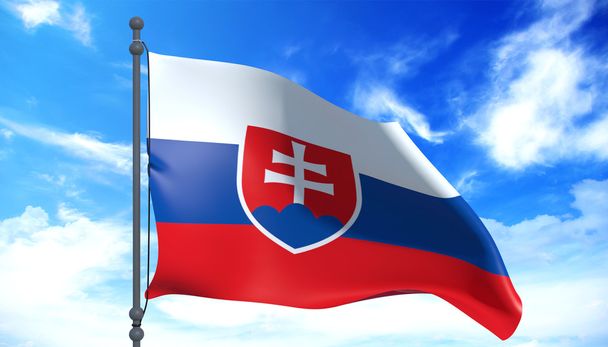 Slovakia flag in the wind - Photo, Image