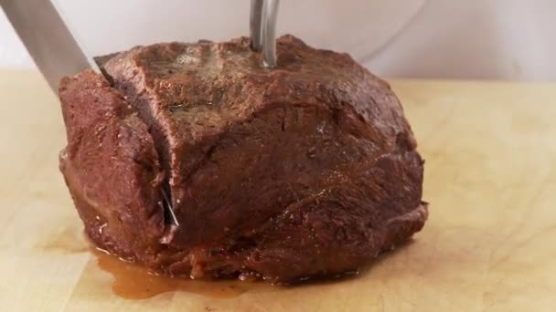 Rindfleisch in Scheiben geschnitten - Filmmaterial, Video