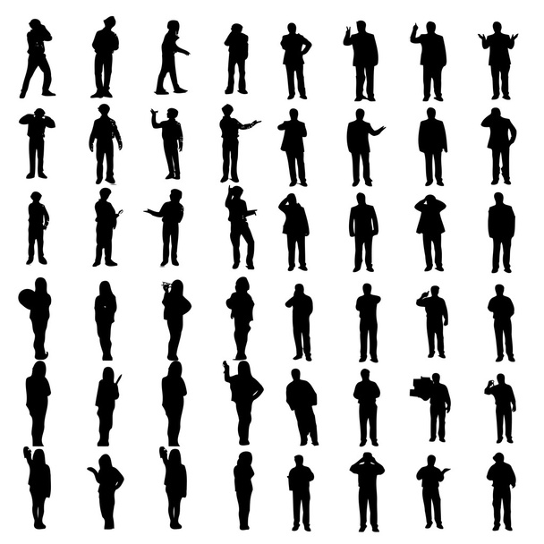 Zwarte mensen silhouetten - Vector, afbeelding