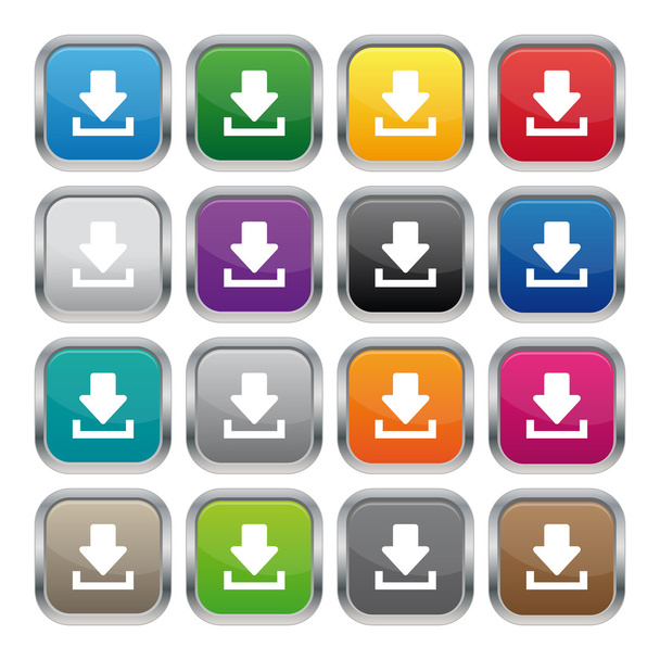Download metallic square buttons - Vetor, Imagem