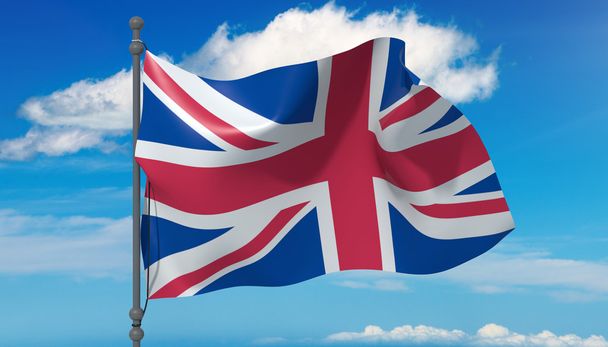 Флаг Великобритании на ветру
 - Фото, изображение