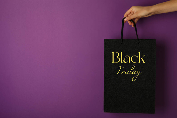 Black Friday poster design in purple colors. - Photo, Image
