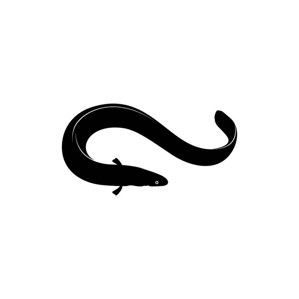 Silueta de anguila para Logo Gram, ilustración de arte, pictograma, sitio web, aplicaciones o elemento de diseño gráfico. Ilustración vectorial - Vector, imagen