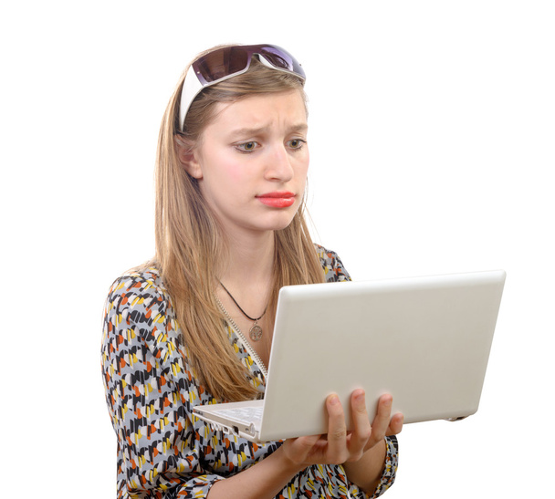 dospívající dívka s notebookem - Fotografie, Obrázek